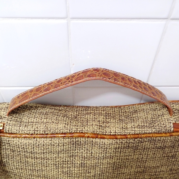 Samantha Brown Tweed Travel Case Toiletry Makeup Accessories Bag Valise 14"x10" - Picture 5 of 16